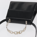 Salvatore Ferragamo Gancini Bag Patent leather 2way Black Silver Auth 175600A-6