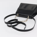 Salvatore Ferragamo Gancini Bag Patent leather 2way Black Silver Auth 175600A-8