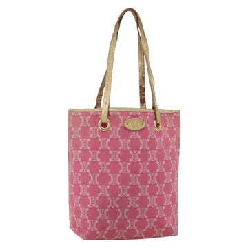 CELINE Paris Macadam Canvas Tote Bag Denim Pink Gold Auth 175602