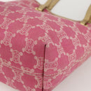 CELINE Paris Macadam Canvas Tote Bag Denim Pink Gold Auth 175602-9