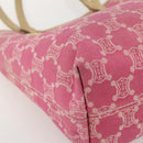 CELINE Paris Macadam Canvas Tote Bag Denim Pink Gold Auth 175602-14