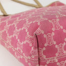 CELINE Paris Macadam Canvas Tote Bag Denim Pink Gold Auth 175602-16