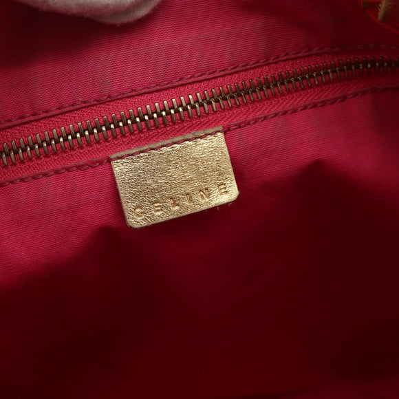 CELINE Paris Macadam Canvas Tote Bag Denim Pink Gold Auth 175602