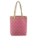 CELINE Paris Macadam Canvas Tote Bag Denim Pink Gold Auth 175602-2