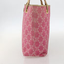 CELINE Paris Macadam Canvas Tote Bag Denim Pink Gold Auth 175602-4