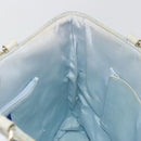 BURBERRY Chain Blue Label Tote Bag Cotton Light Blue Gold Auth 175604A-17