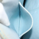 BURBERRY Chain Blue Label Tote Bag Cotton Light Blue Gold Auth 175604A-21