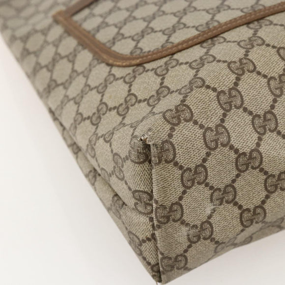 GUCCI GG Supreme Web Sherry Line Tote Bag PVC Beige Red 120 02 003 Auth 175605