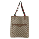 GUCCI GG Supreme Web Sherry Line Tote Bag PVC Beige Red 120 02 003 Auth 175605-13