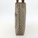 GUCCI GG Supreme Web Sherry Line Tote Bag PVC Beige Red 120 02 003 Auth 175605-4