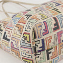 FENDI Zucca Canvas Tote Bag PVC Multicolor Gold Auth 175608-14