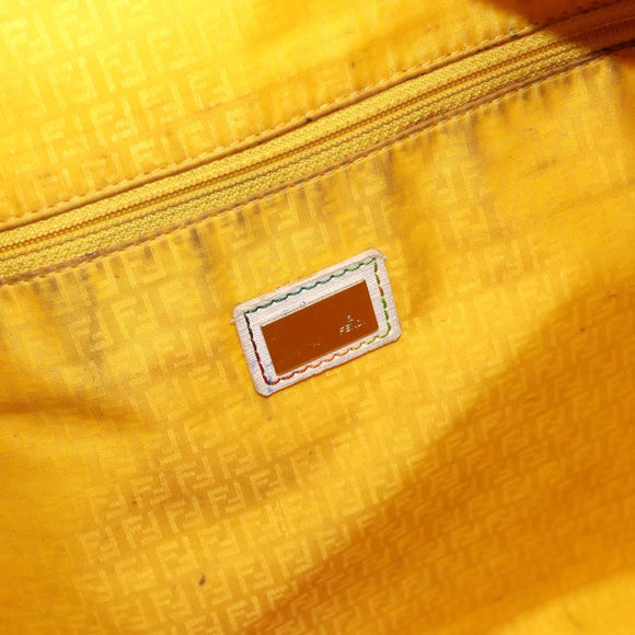 FENDI Zucca Canvas Tote Bag PVC Multicolor Gold Auth 175608