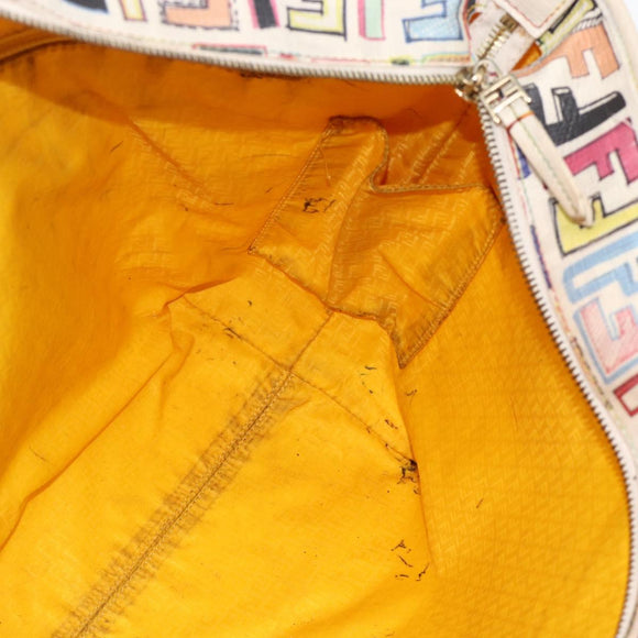 FENDI Zucca Canvas Tote Bag PVC Multicolor Gold Auth 175608