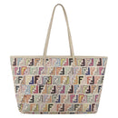 FENDI Zucca Canvas Tote Bag PVC Multicolor Gold Auth 175608-13