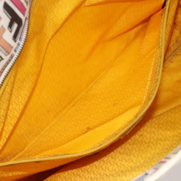 FENDI Zucca Canvas Tote Bag PVC Multicolor Gold Auth 175608