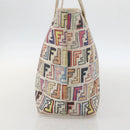 FENDI Zucca Canvas Tote Bag PVC Multicolor Gold Auth 175608-4