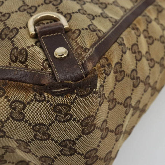 GUCCI GG Canvas Abbey Hand Bag Beige Gold 130739 Auth 175609