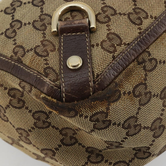 GUCCI GG Canvas Abbey Hand Bag Beige Gold 130739 Auth 175609
