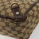 GUCCI GG Canvas Abbey Hand Bag Beige Gold 130739 Auth 175609-12