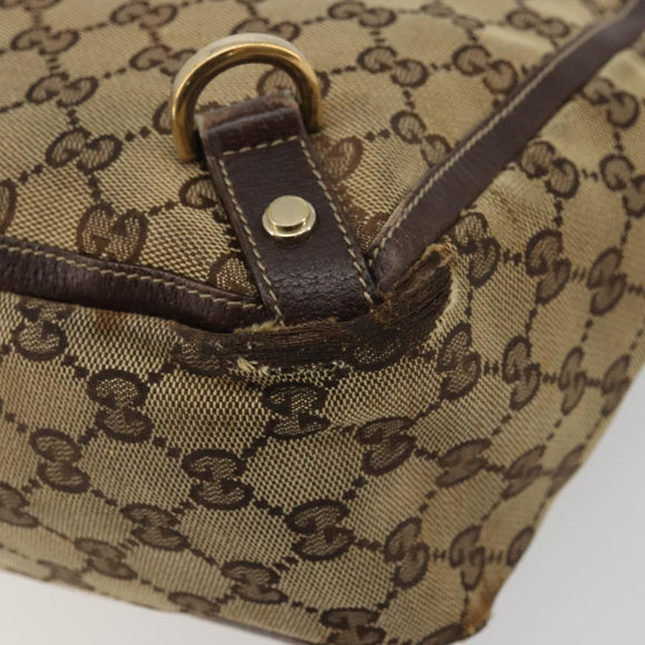 GUCCI GG Canvas Abbey Hand Bag Beige Gold 130739 Auth 175609
