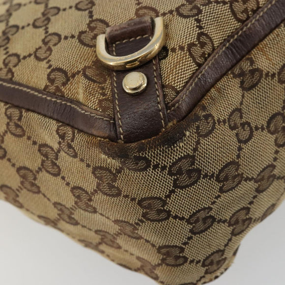 GUCCI GG Canvas Abbey Hand Bag Beige Gold 130739 Auth 175609