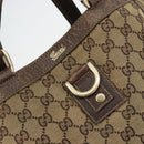 GUCCI GG Canvas Abbey Hand Bag Beige Gold 130739 Auth 175609-14
