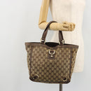 GUCCI GG Canvas Abbey Hand Bag Beige Gold 130739 Auth 175609-22