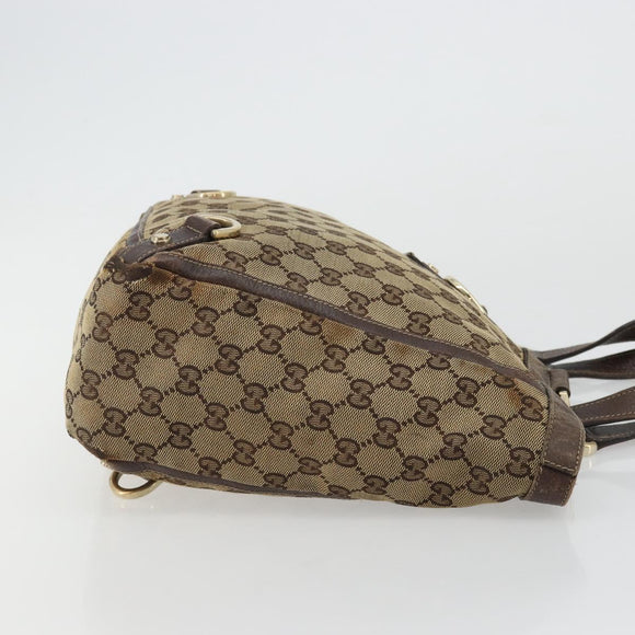 GUCCI GG Canvas Abbey Hand Bag Beige Gold 130739 Auth 175609