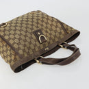 GUCCI GG Canvas Abbey Hand Bag Beige Gold 130739 Auth 175609-6