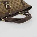GUCCI GG Canvas Abbey Hand Bag Beige Gold 130739 Auth 175609-7