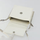 Salvatore Ferragamo Chain Shoulder Bag Patent leather White Silver Auth 175611A-10