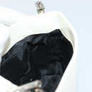 Salvatore Ferragamo Chain Shoulder Bag Patent leather White Silver Auth 175611A-19