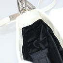 Salvatore Ferragamo Chain Shoulder Bag Patent leather White Silver Auth 175611A-20
