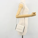 Salvatore Ferragamo Chain Shoulder Bag Patent leather White Silver Auth 175611A-22