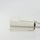 Salvatore Ferragamo Chain Shoulder Bag Patent leather White Silver Auth 175611A-3