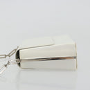 Salvatore Ferragamo Chain Shoulder Bag Patent leather White Silver Auth 175611A-4