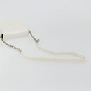 Salvatore Ferragamo Chain Shoulder Bag Patent leather White Silver Auth 175611A-7