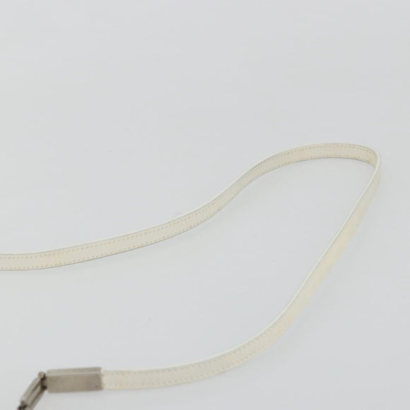 Salvatore Ferragamo Chain Shoulder Bag Patent leather White Silver Auth 175611A