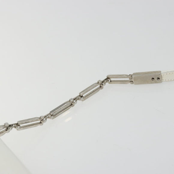 Salvatore Ferragamo Chain Shoulder Bag Patent leather White Silver Auth 175611A