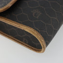 Christian Dior Honeycomb Canvas Shoulder Bag PVC Black Gold Auth 175612-11