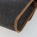 Christian Dior Honeycomb Canvas Shoulder Bag PVC Black Gold Auth 175612-12