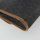 Christian Dior Honeycomb Canvas Shoulder Bag PVC Black Gold Auth 175612-13