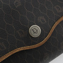 Christian Dior Honeycomb Canvas Shoulder Bag PVC Black Gold Auth 175612-14