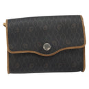 Christian Dior Honeycomb Canvas Shoulder Bag PVC Black Gold Auth 175612-2