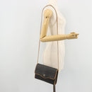 Christian Dior Honeycomb Canvas Shoulder Bag PVC Black Gold Auth 175612-21