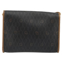 Christian Dior Honeycomb Canvas Shoulder Bag PVC Black Gold Auth 175612-3