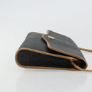 Christian Dior Honeycomb Canvas Shoulder Bag PVC Black Gold Auth 175612-4