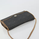 Christian Dior Honeycomb Canvas Shoulder Bag PVC Black Gold Auth 175612-6