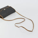 Christian Dior Honeycomb Canvas Shoulder Bag PVC Black Gold Auth 175612-7