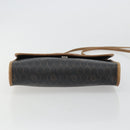 Christian Dior Honeycomb Canvas Shoulder Bag PVC Black Gold Auth 175612-9